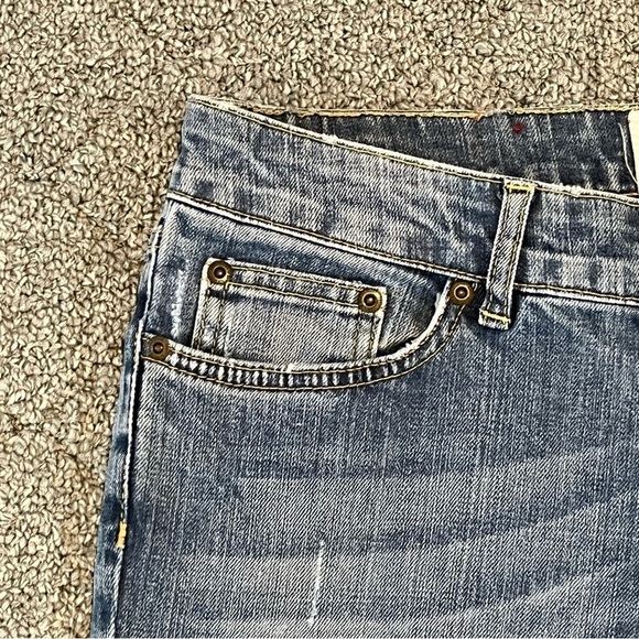 H&M LOGG Bootcut Jeans Womens Size 29 Blue Distressed Stretch Pockets - Picture 6 of 10